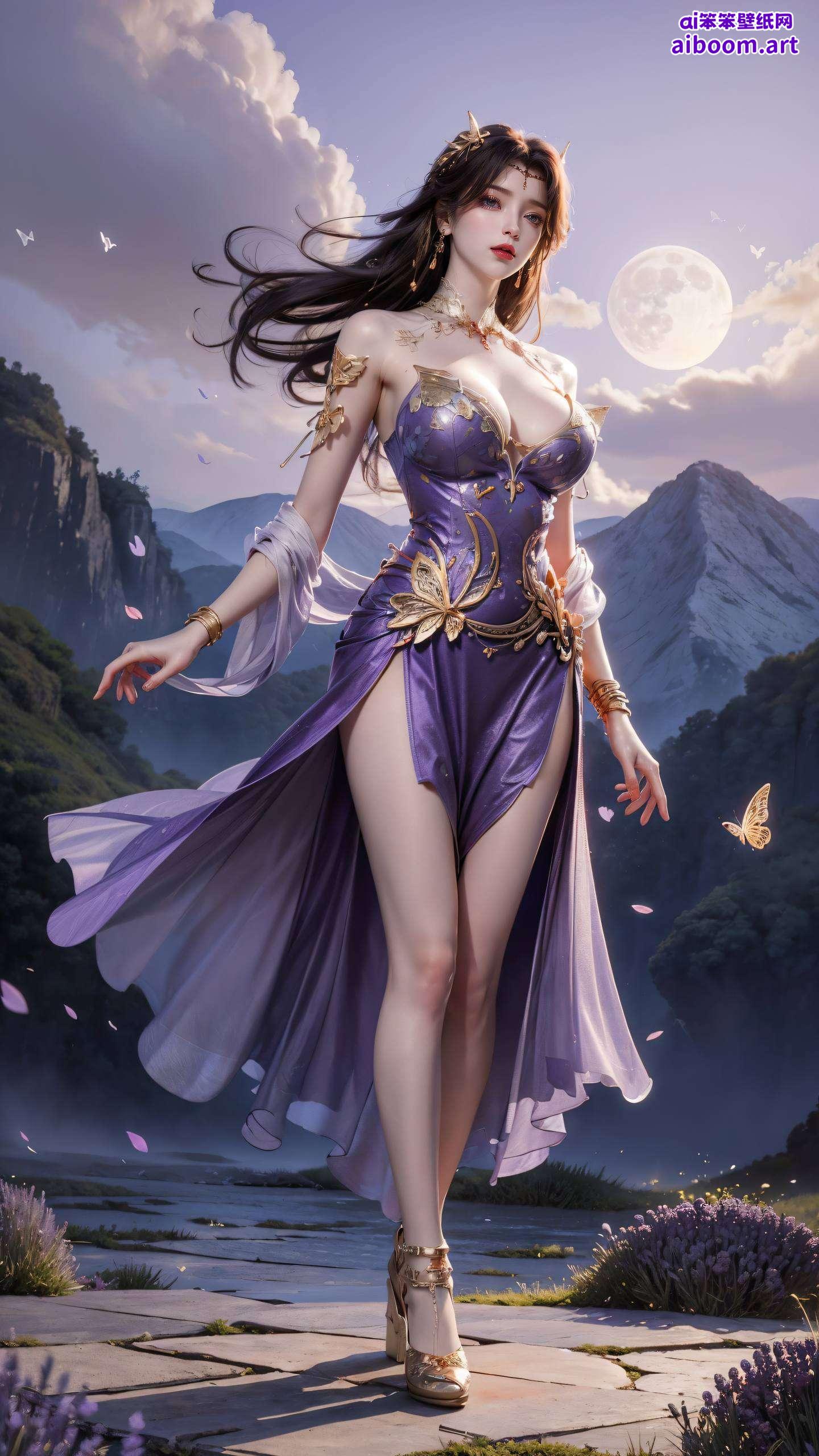 全屏ai绘画带来超高清4K国漫美女背景让云曦的美貌与力量