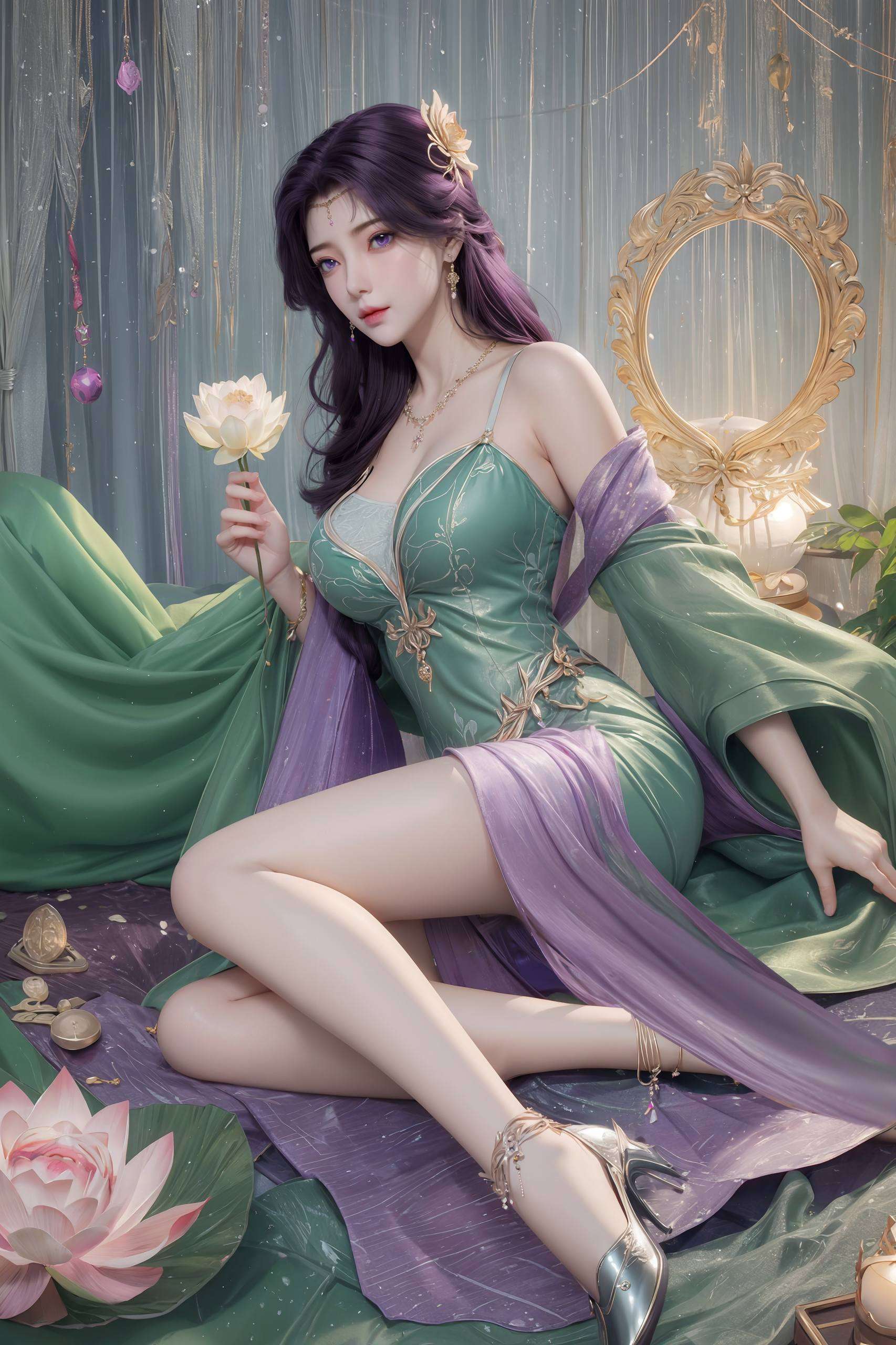 尽在云曦壁纸！高清2K分辨率几何图案与云曦的灵动身姿相映成趣