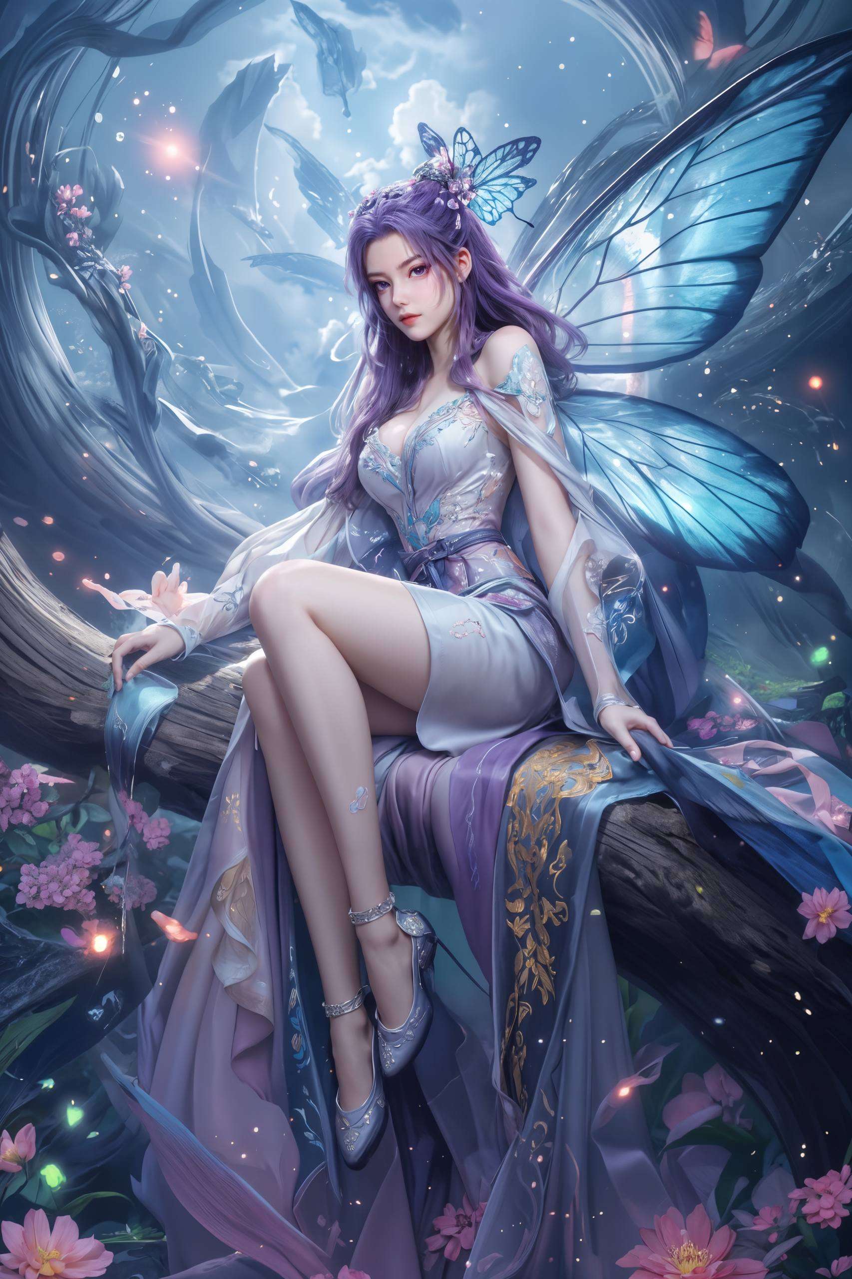 这位国漫美女以棋盘格为背景细腻描绘