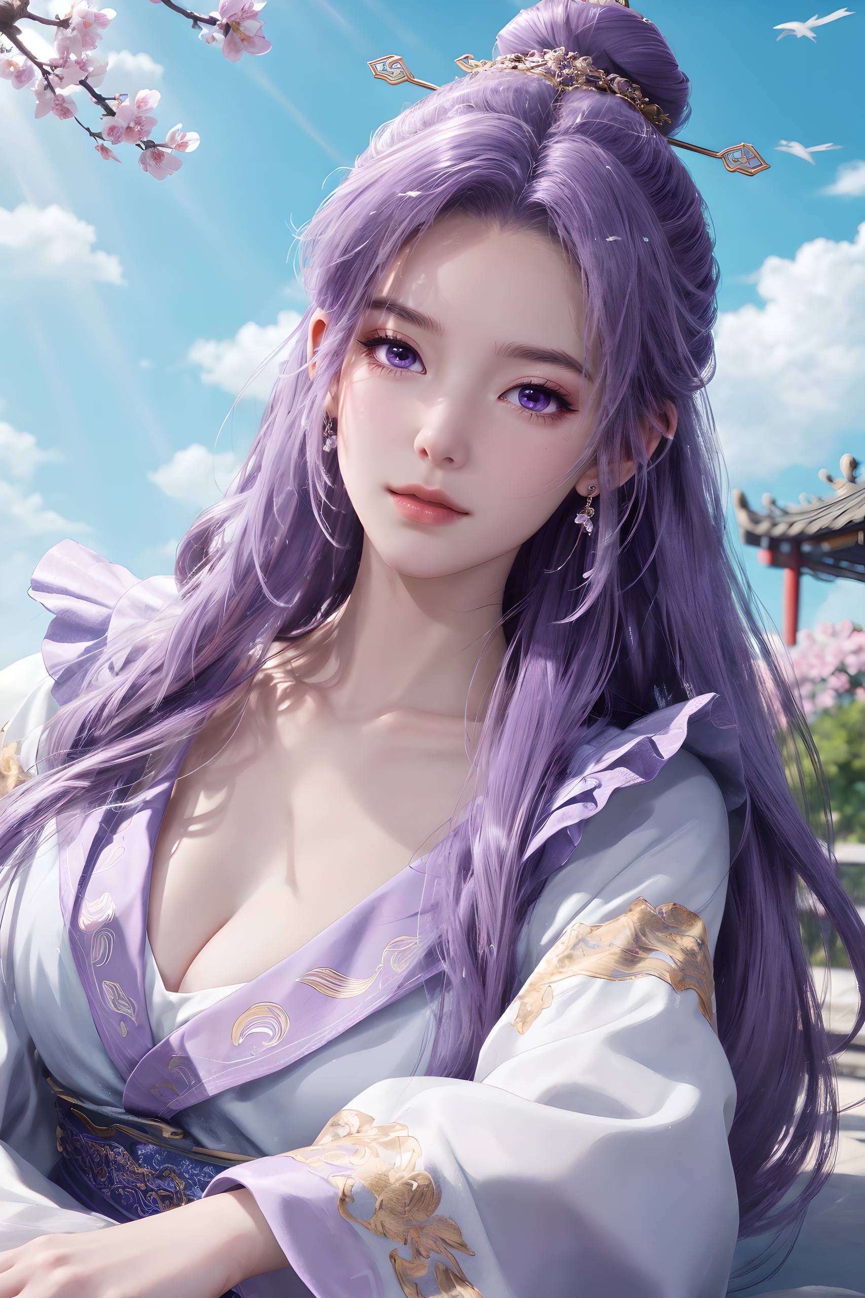共赏古典之美以国漫女主AI柔的婉约风华