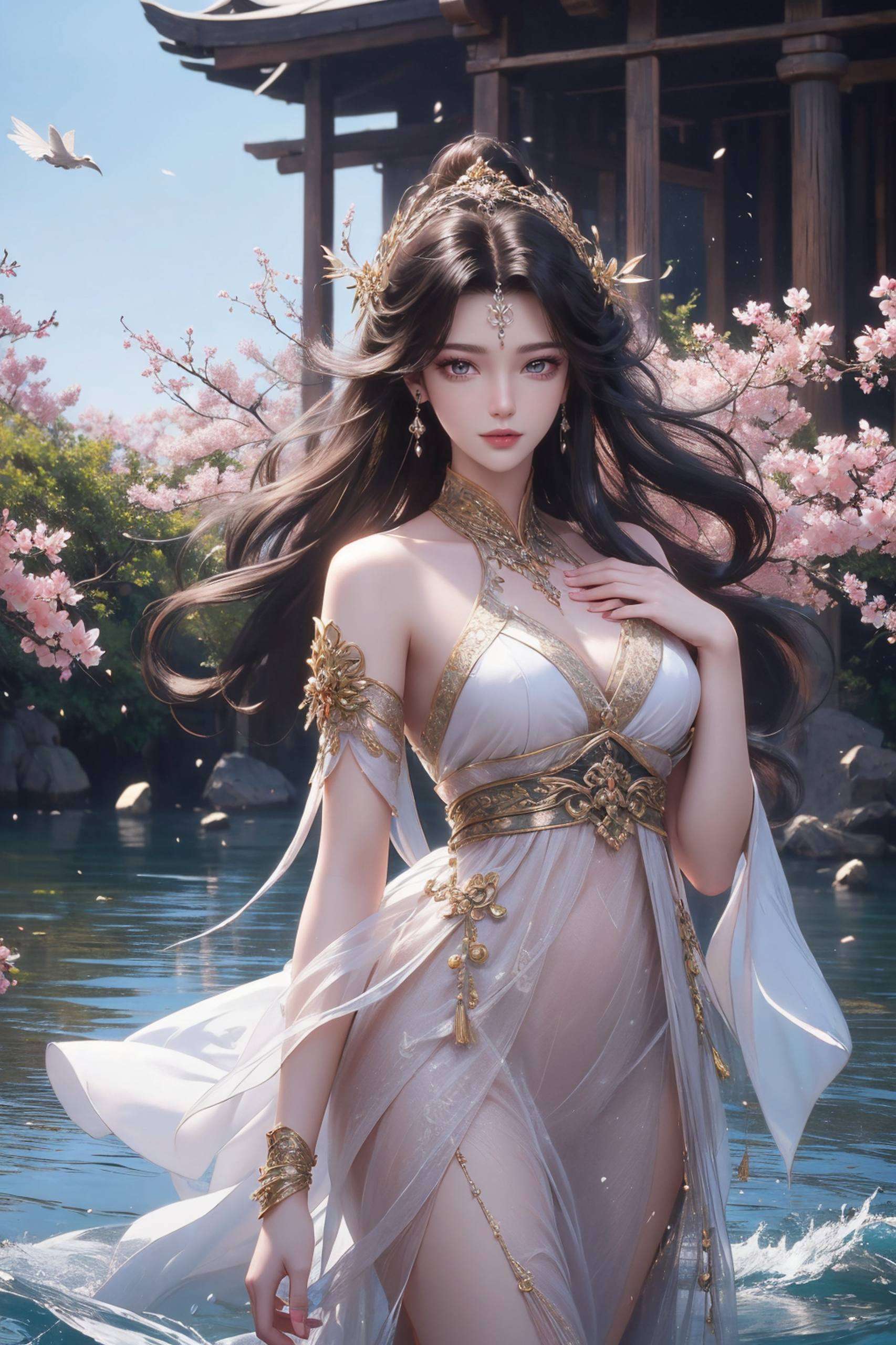 细腻描绘每一笔线条周紫虹的灵动形象跃然壁上