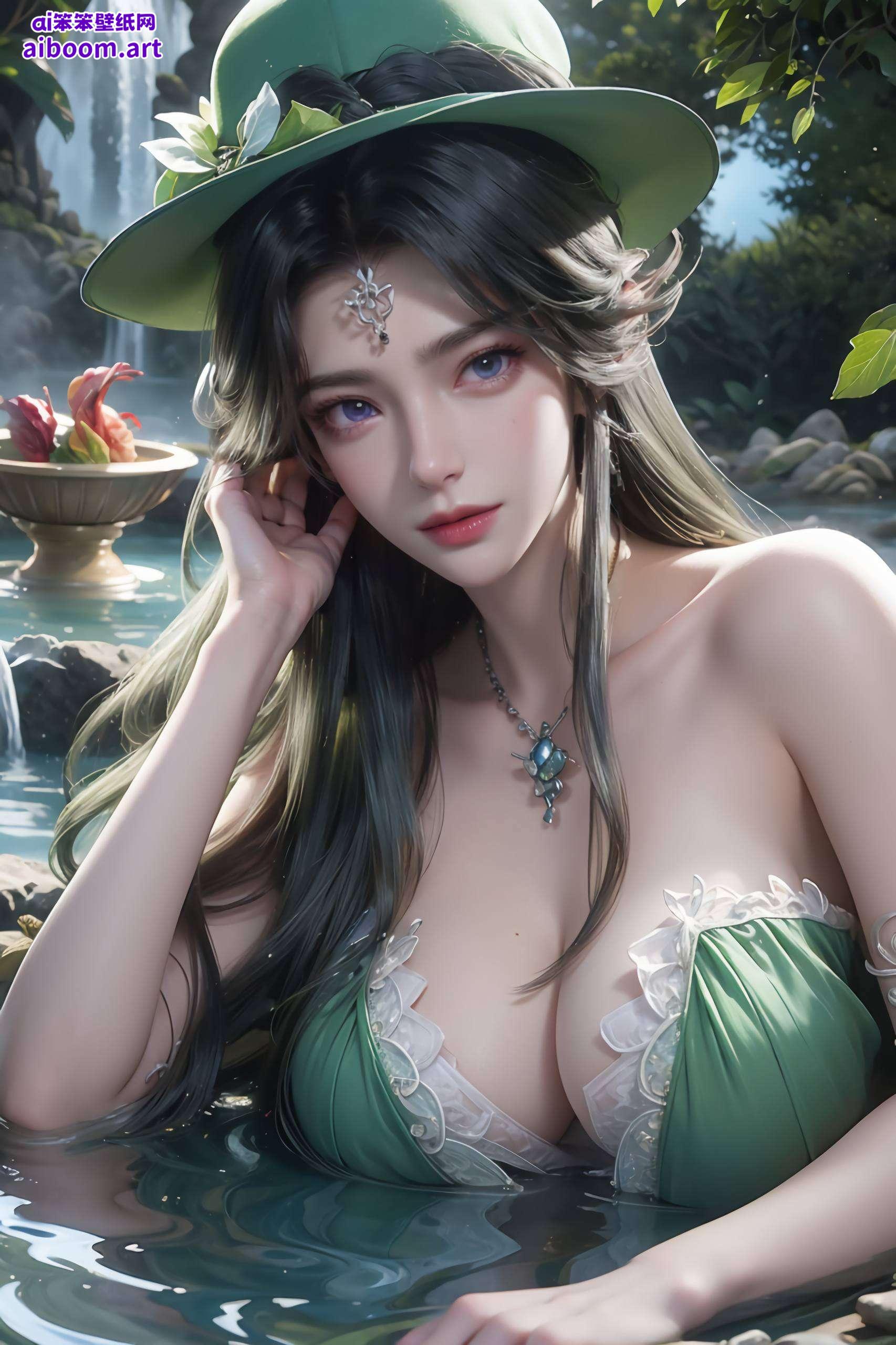 这张AI绘画人物动作参考图——波点4K高清国漫美女潮图壁纸细腻描绘出她的灵动身姿