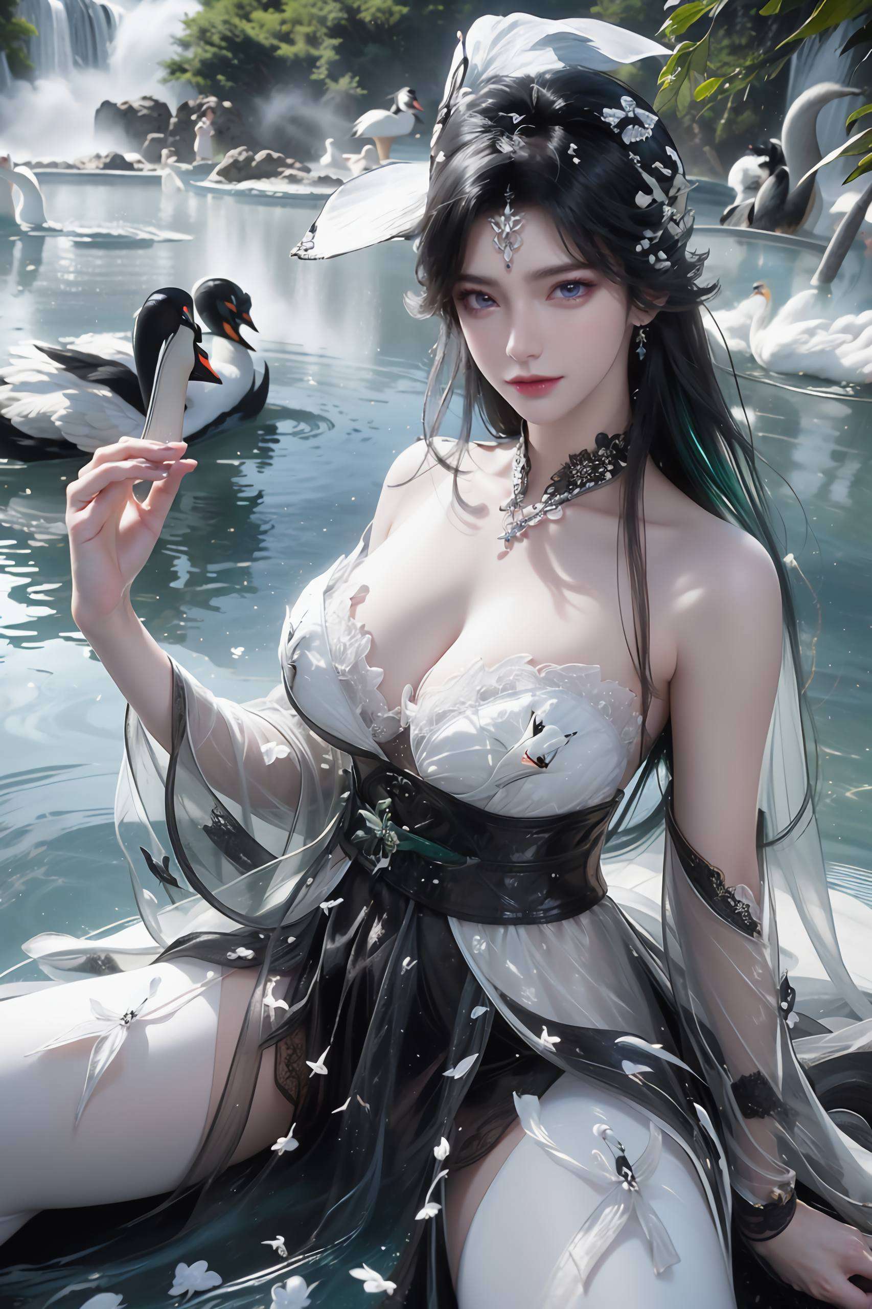 4K超清竖屏设计这张AI国漫美女护眼壁纸