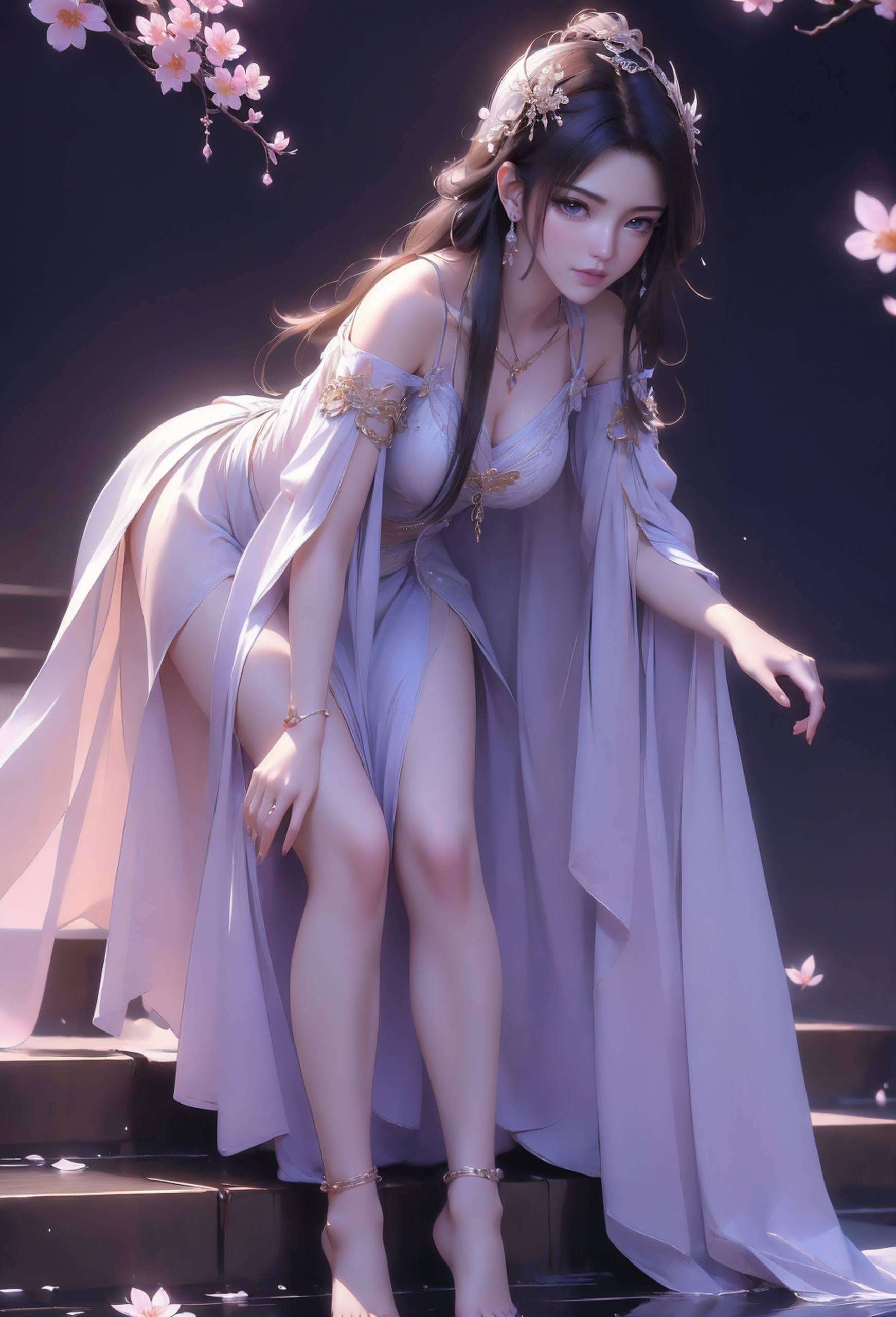 这张最新的国漫女生电脑壁纸画面中