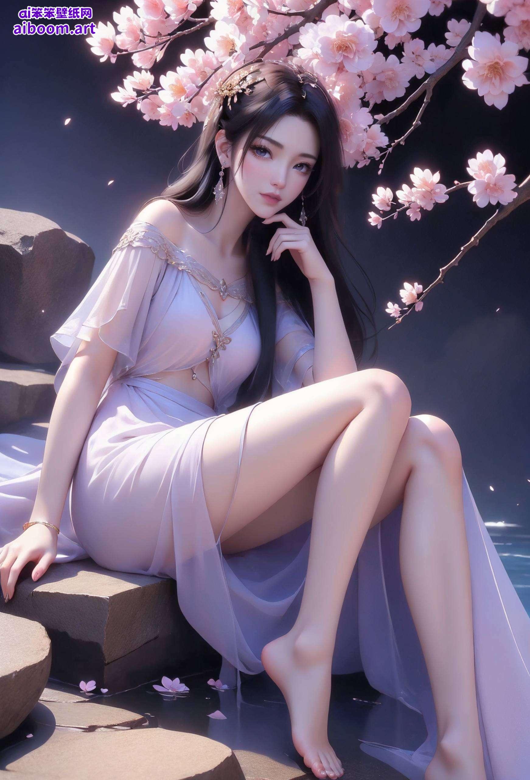 完美呈现国漫女神的温柔与魅力带来这张AI绘画人物微笑素材