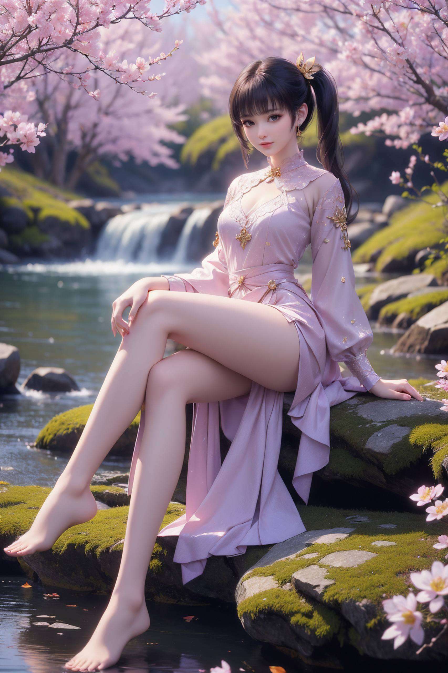 高燃电脑壁纸绘制在iPad上的国漫美女紫妍